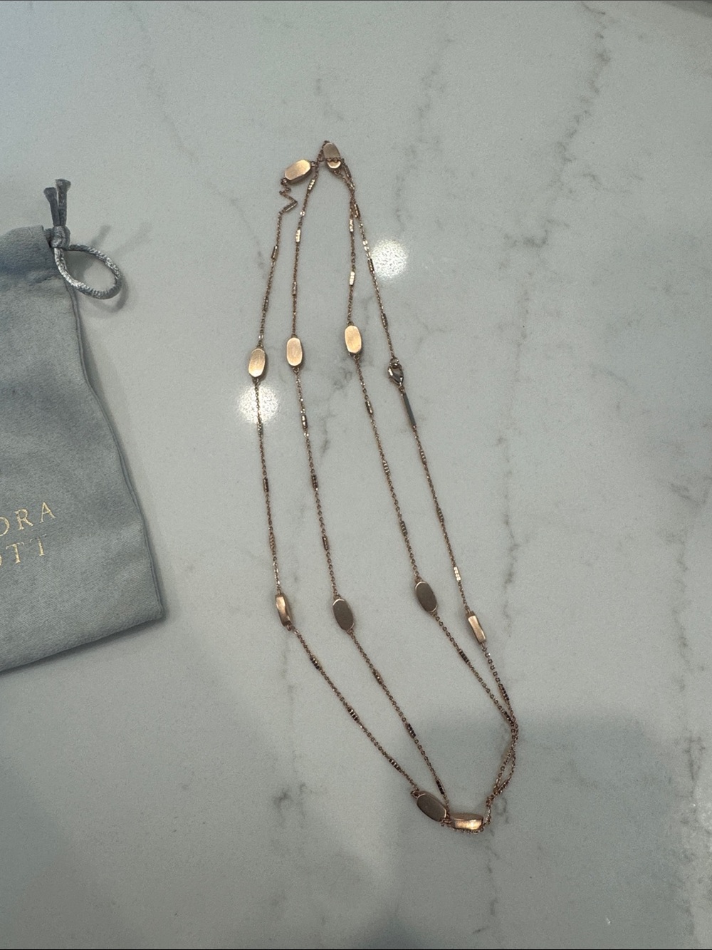 Kendra Scott Rose Gold Station Layering Necklace - Picture 2 of 4